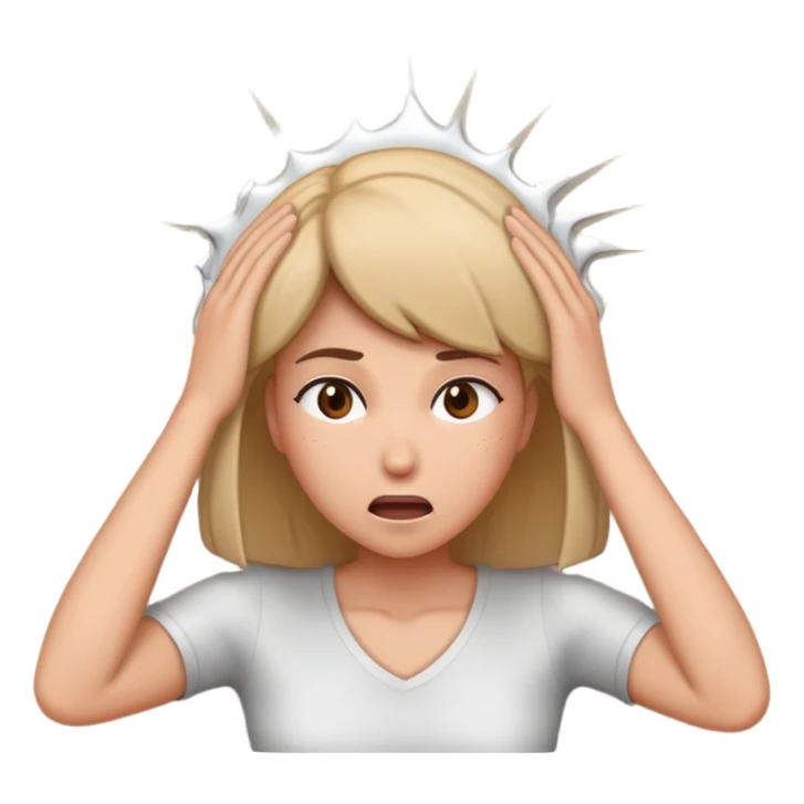 woman hitting her head against a wall sticker