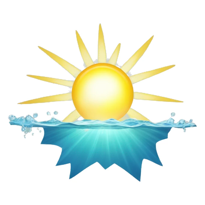 A ray of sunshine next to the water sticker