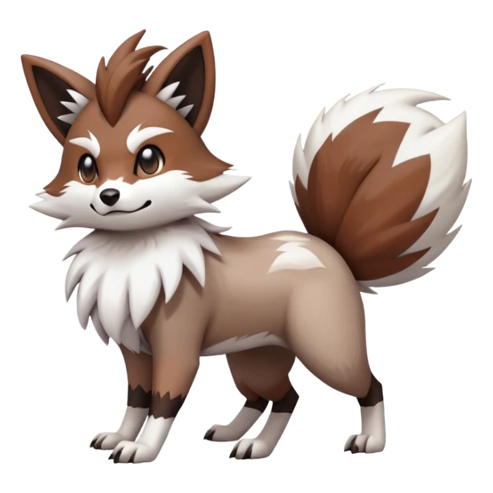 zigzagoon-Lycanroc-linoone-furret-Fakémon-hybrid-creature (full body)  sticker