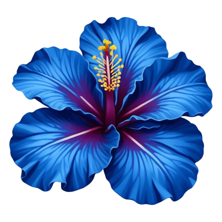 very Dark blue flower hibiscus only colour blue and white sticker