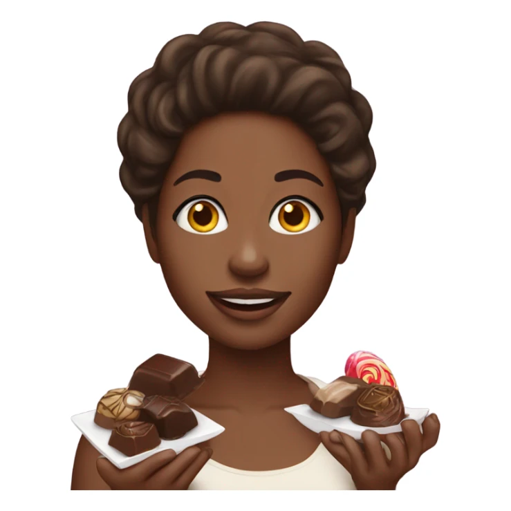 Black woman eating chocolates  sticker