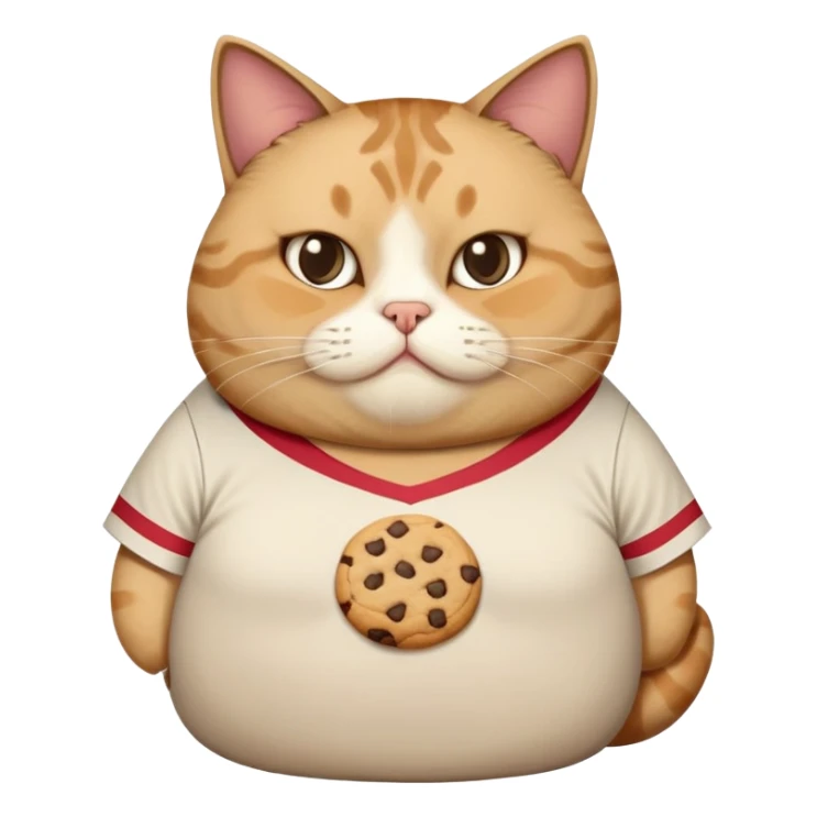 Mexican fat Cat with shirt that say “Cookie” on it sticker