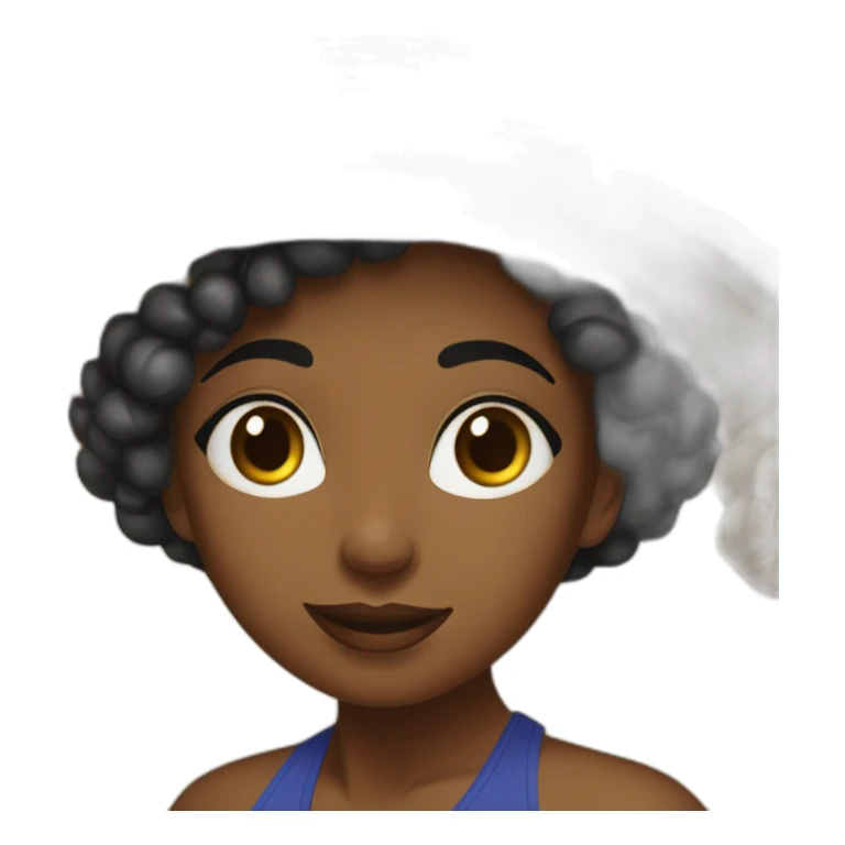 Une belle femme noire au bord de la plage  sticker