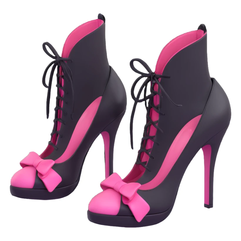 BLACKPINK-inspired gothic shoes, no hearts, black and pink, cute  sticker
