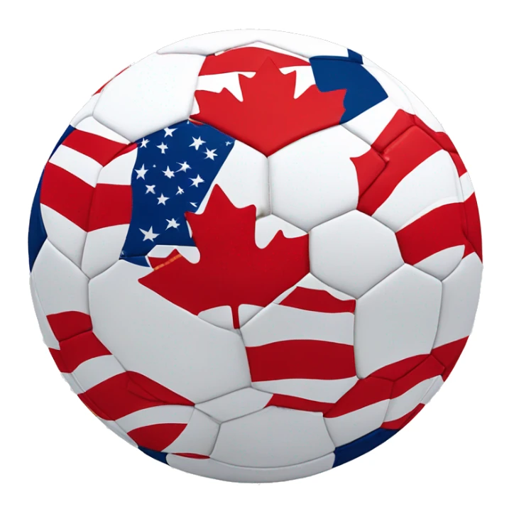 usa and canada on a soccer ball sticker