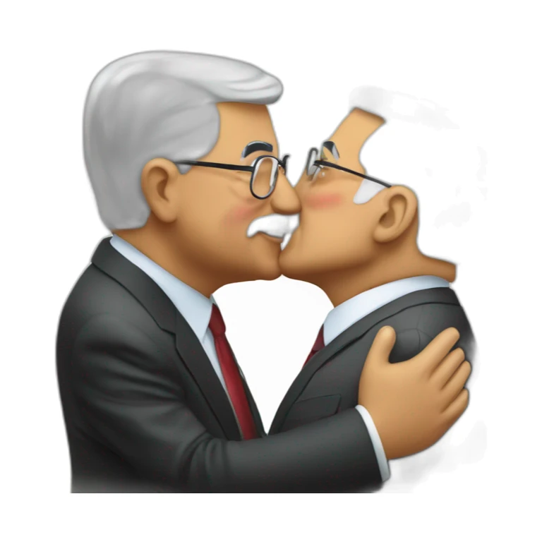 Mahmoud Abbas kissing the Ayatollah sticker