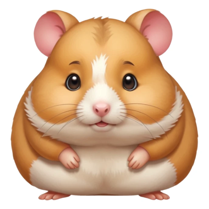 Cute chubby tsundere looking cartoon-style hamster. Painterly shading, white background, sticker-style illustration sticker
