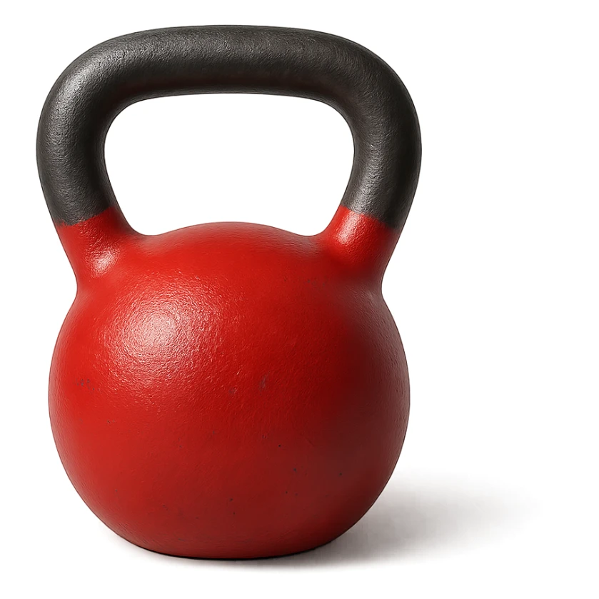 kettlebell rosso, iperrealistico 4k sticker