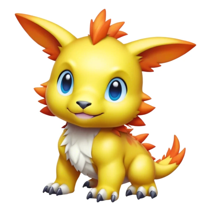 Cute cool colorful Digimon-animal-hybrid full body sticker