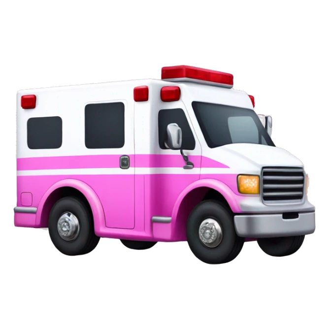 Pink ombre ambulance truck with glitter  sticker