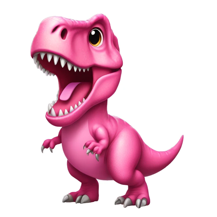 girly t-rex roaring wearing a pink dress with a pink bow on her head sticker