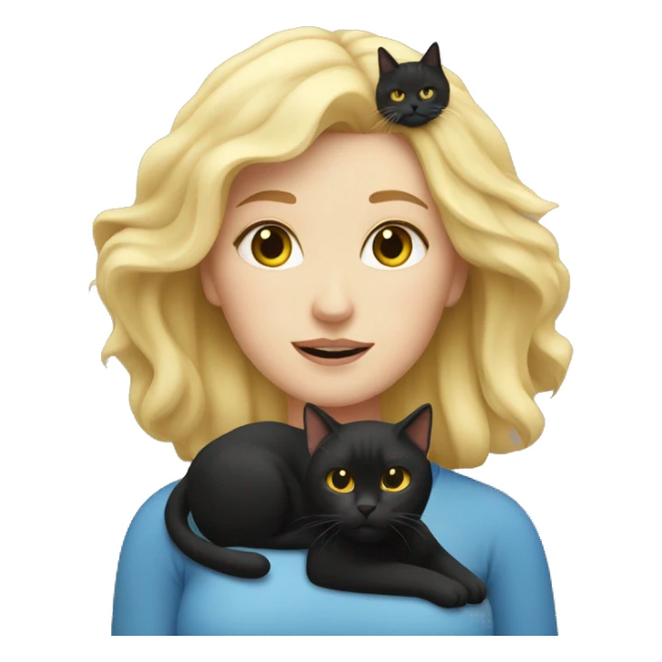 fat blonde girl with black cat sticker