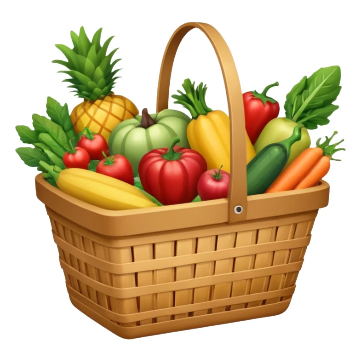 basket with supermarket products sticker