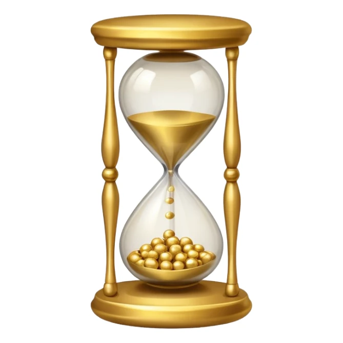 Hourglass with golden small marbles sticker