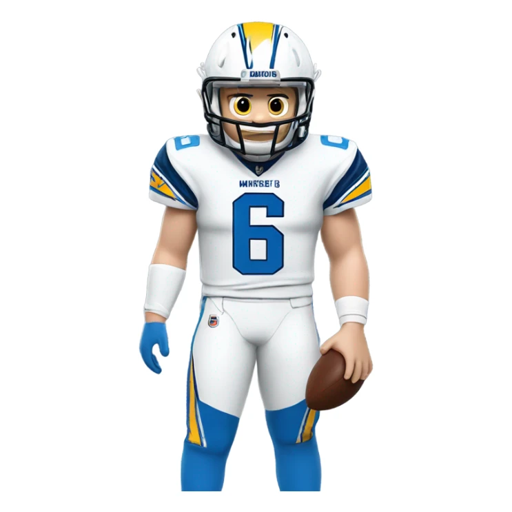 Baker Mayfield in a Chargers powder blue #6 uniform  sticker