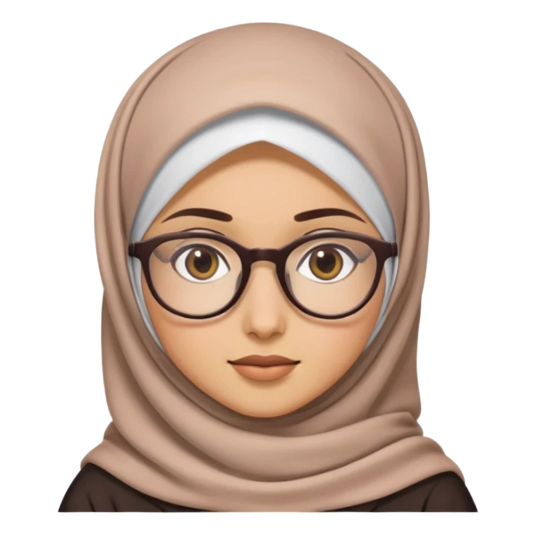 A girl wearing hijab and glassess sticker