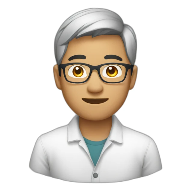 southeast asian male with glasses sticker