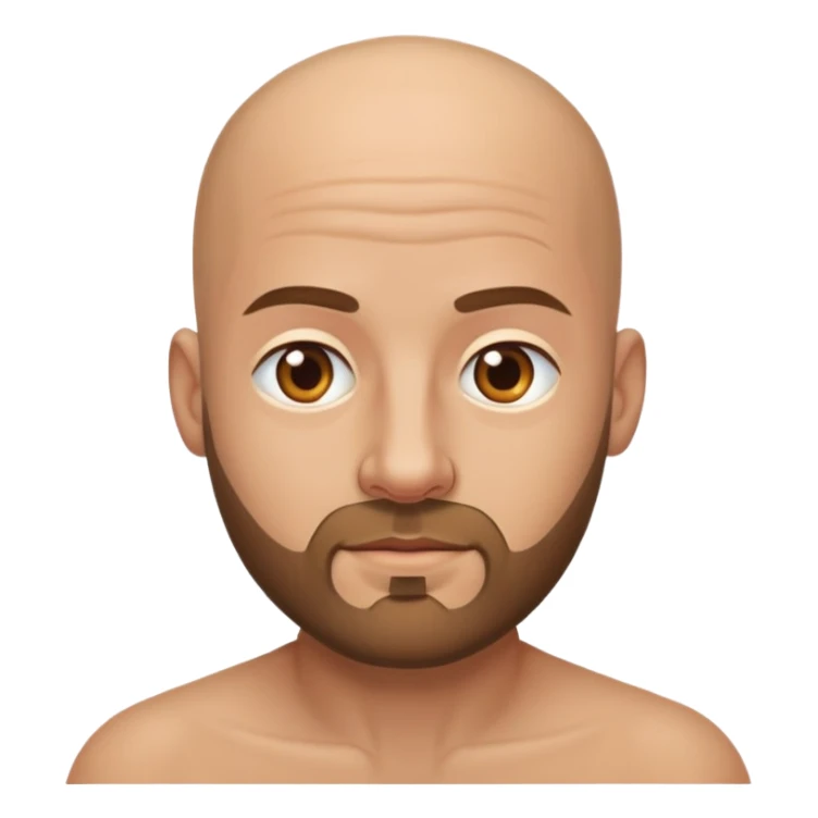 Hombre calvo con barba corta  sticker