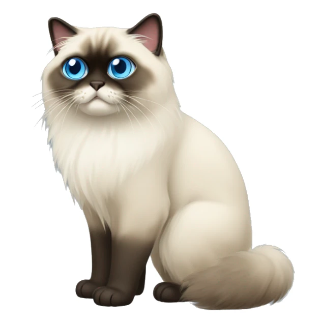 himalayan cat blue eyes dark face full body dark feet sticker