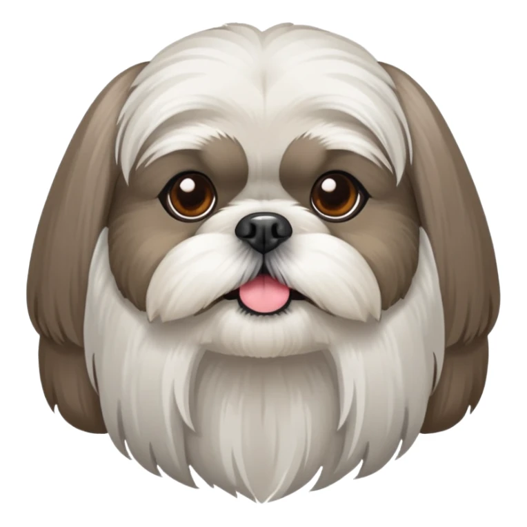 A grey faced Shih Tzu with a white beard, shorter fur sticker