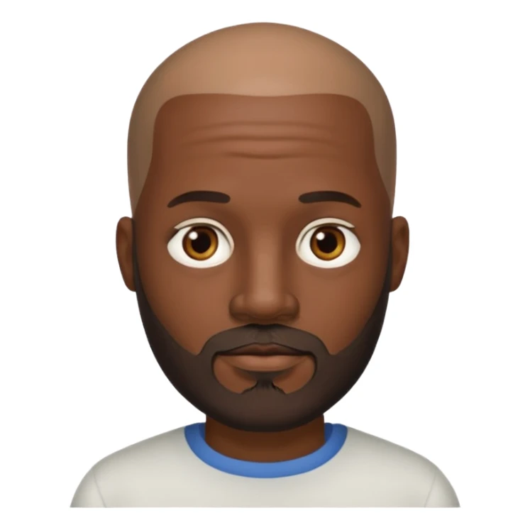 African American male bald salt & pepper beard sticker