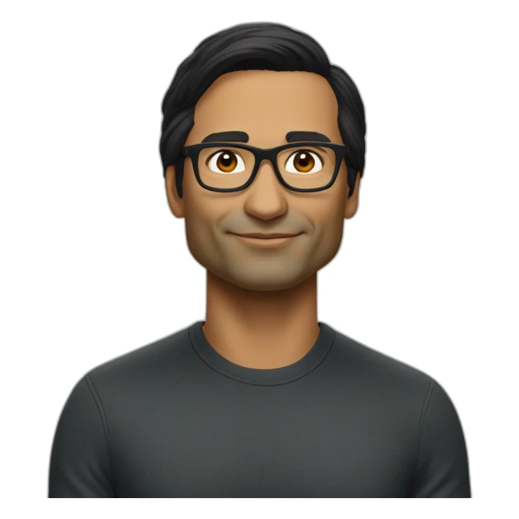 satya nadella in black hair sticker