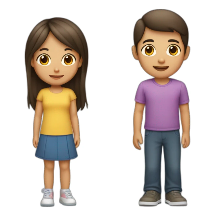 Familia 2 niñas 1 padre y 1 madre sticker