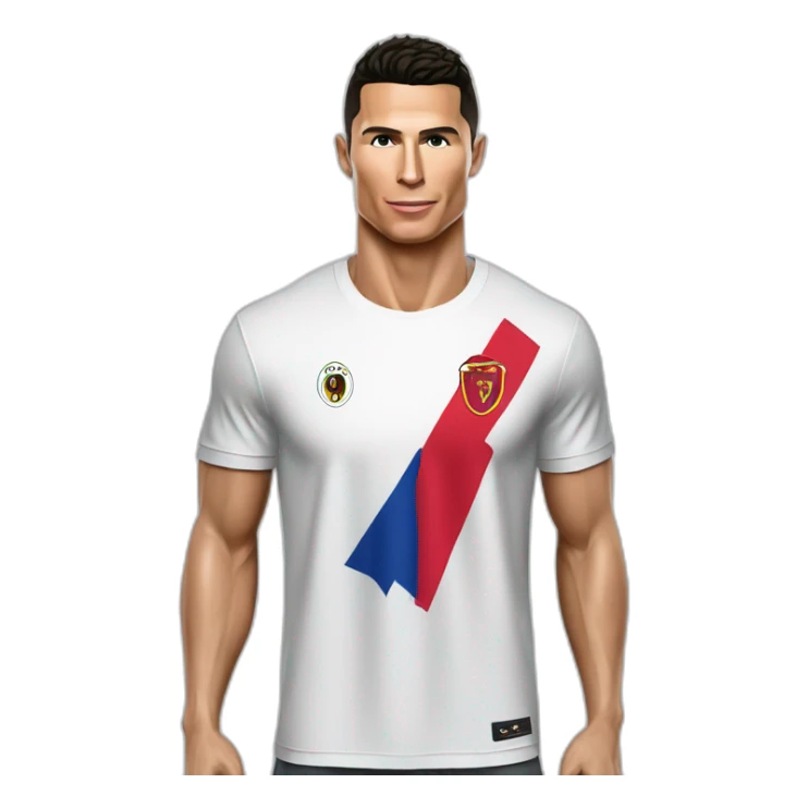 Cristiano Ronaldo avec un t-shirt avec le drapeaux de l Albanie sticker