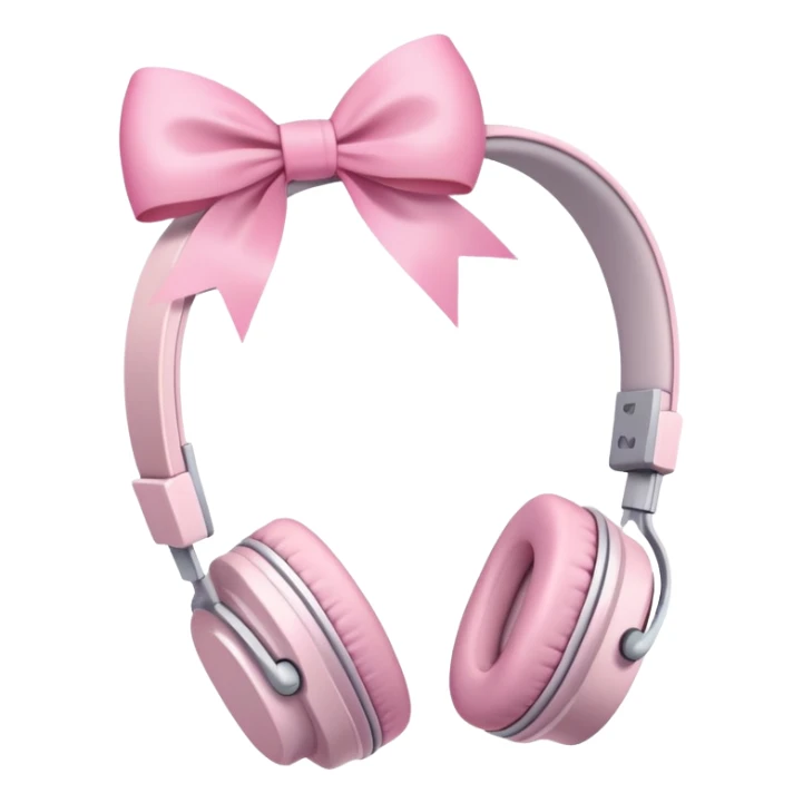 Headphones with a aesthetic pink bow sticker