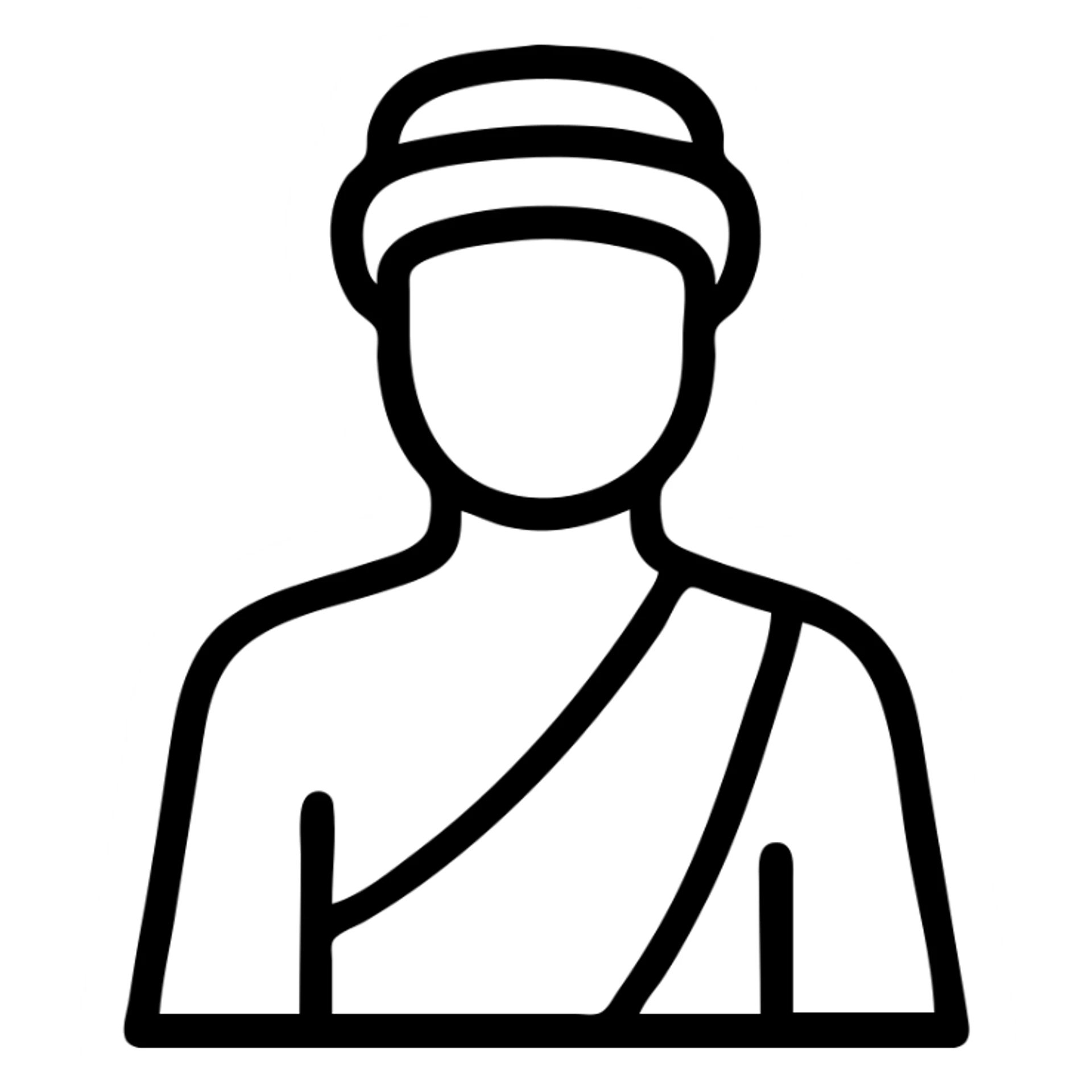 Mene as a simple, modern icon, minimal lines, clear silhouette, suitable for app or website use sticker