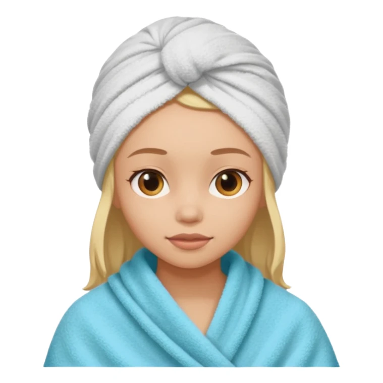 Face care girl hair covered with towel sticker