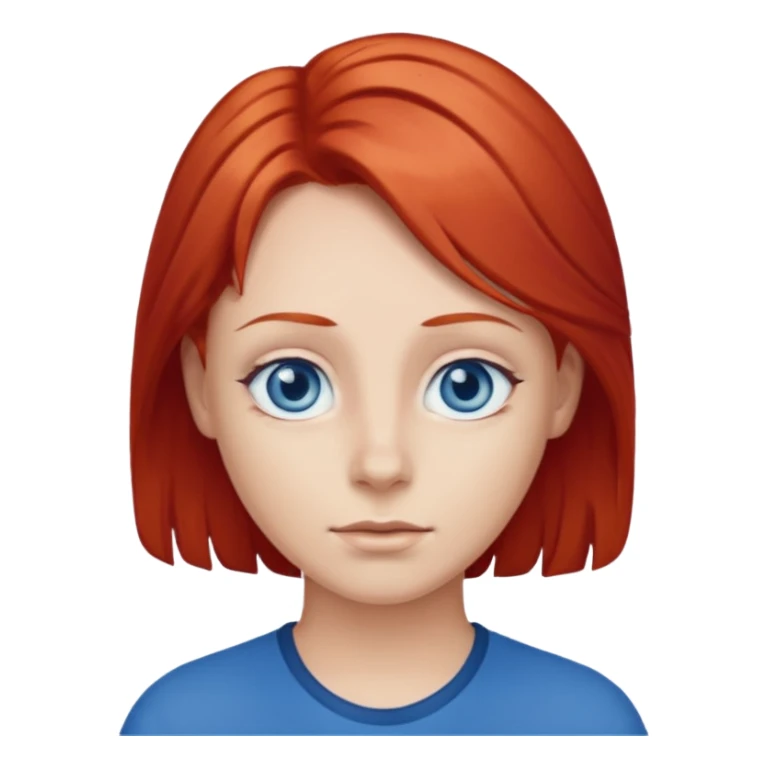 red hair big blue eyes sticker