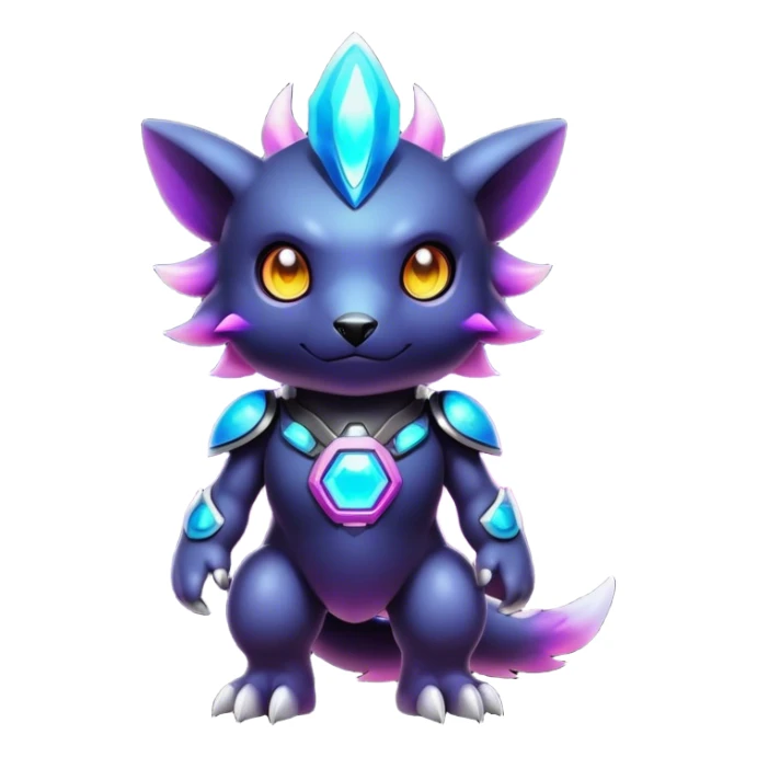 Cute cool colorful dark nebula Digimon-animal-hybrid full body sticker