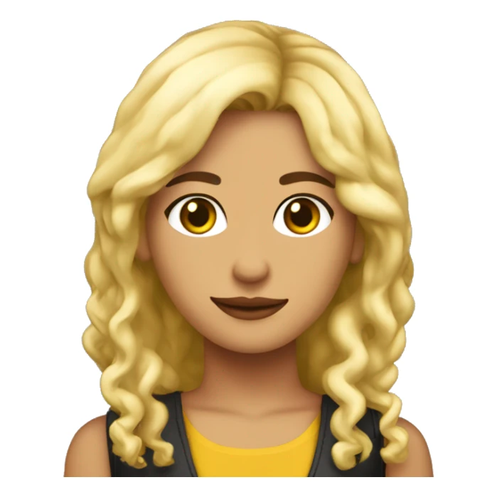 chica blanca rizada rubia oscura  sticker