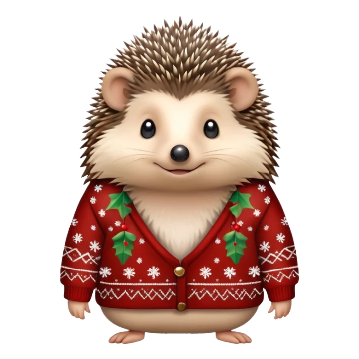 hedgehog wearing christmas jumper sticker