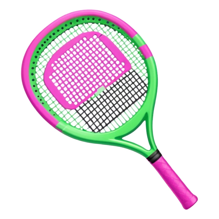green padel racquet with pink P in the middle sticker