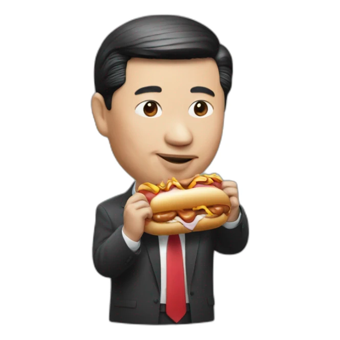 President Xi eating hotdog sticker