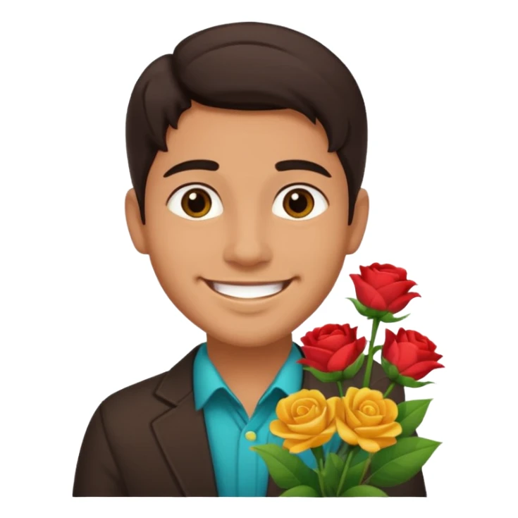 Cute Mexican guy giving you flowers sticker
