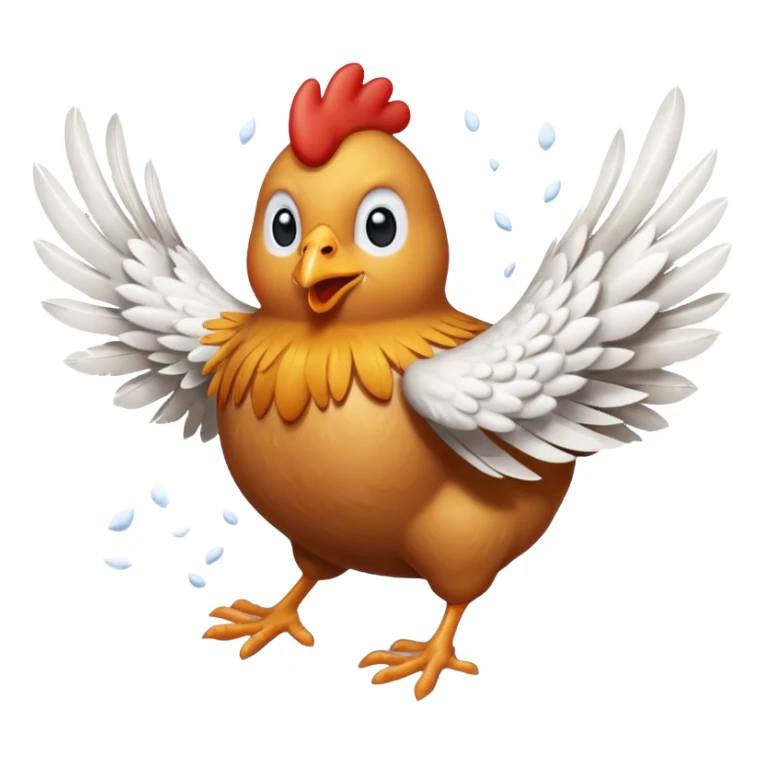 "Chicken flying in the wind during a snowstorm" sticker