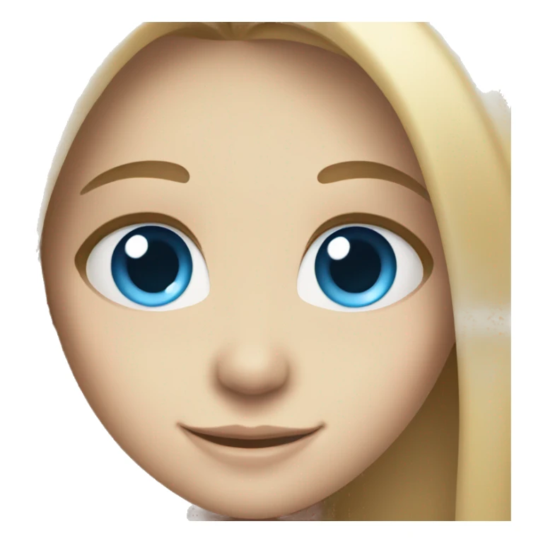 smiling girl with blue eyes and long hair sticker