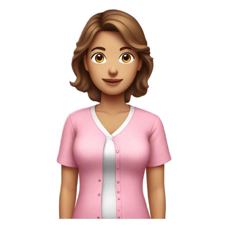 cute woman with brown hair, pink nursing shirt sticker