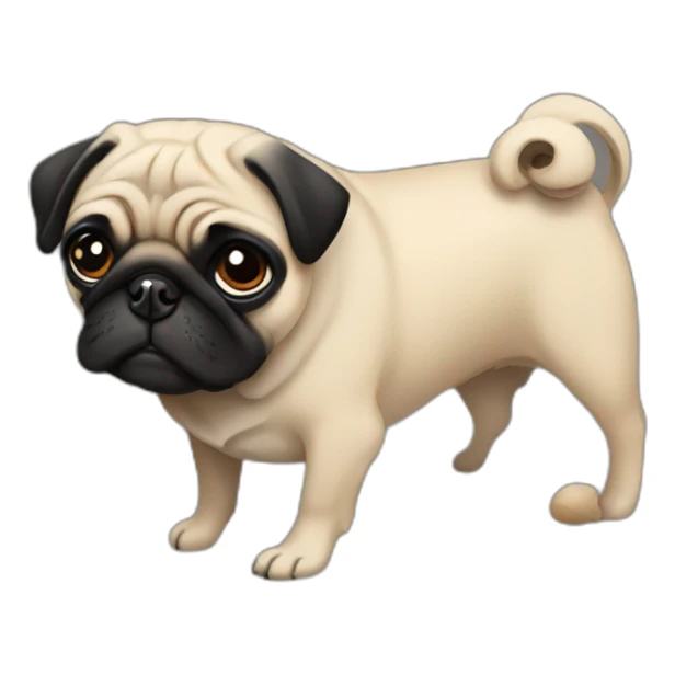 pug color negro feo con cara de tonto sticker