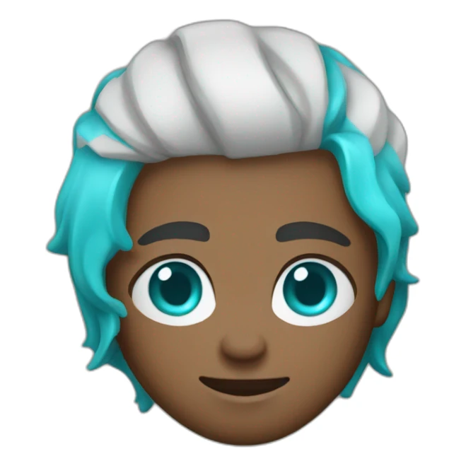 white basketball player with blue eyes with a turquoise t-shirt sticker