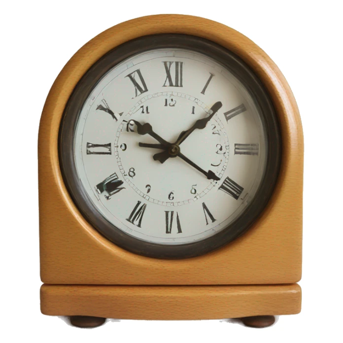 Vintage wooden table top clock fancy  sticker