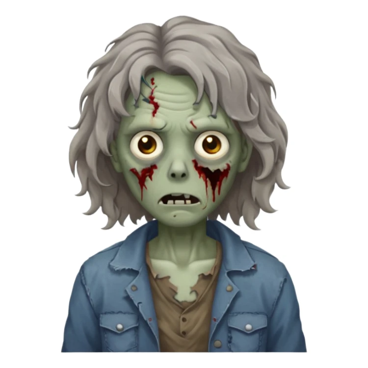 Zumbie de cabelo ondulado medio sticker