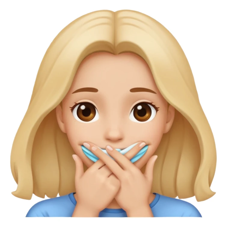 A girl covering her mouth  sticker