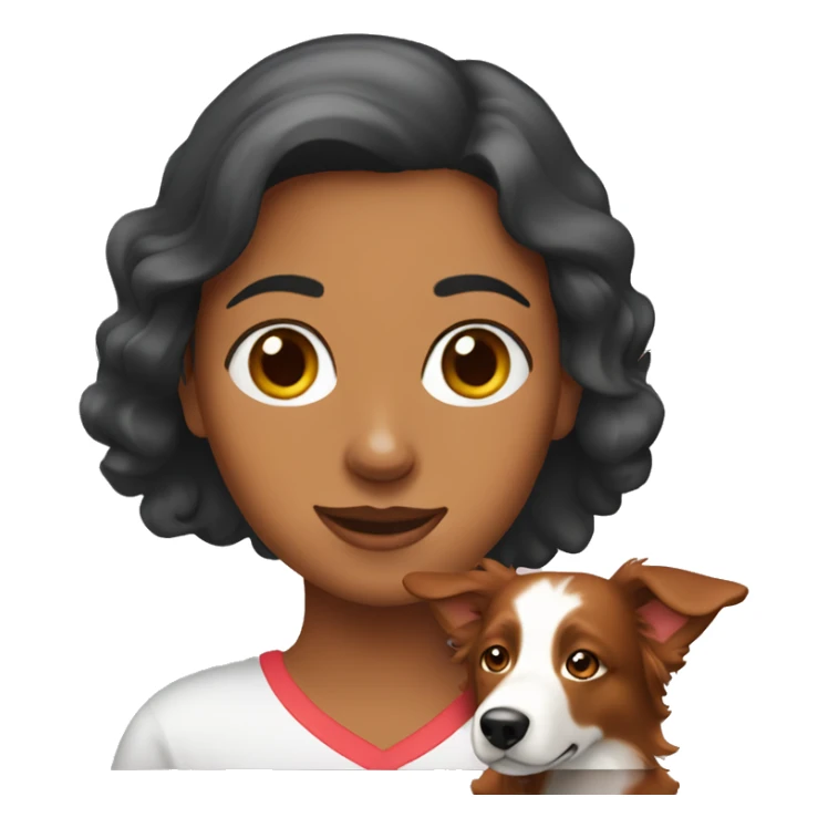 Woman with her red tri border collie  sticker