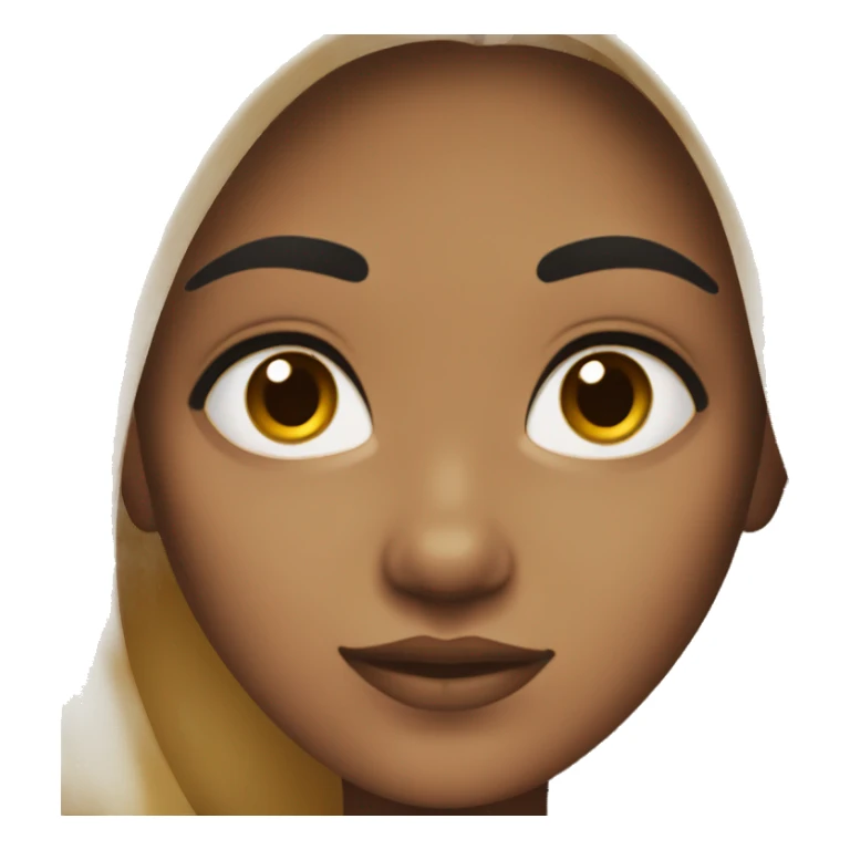 Girl with  black wavy hair and thick and thin eyebrows with light brown eyes  sticker
