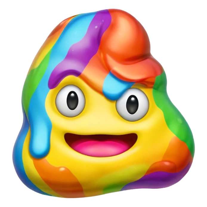 a rainbow gummy poop emoji monster sticker