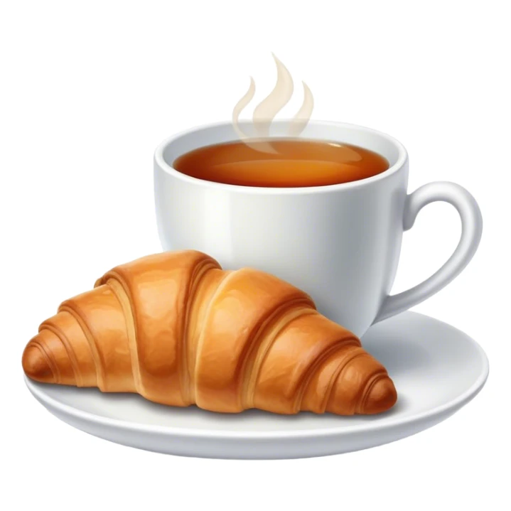 cup of tea with croissant sticker